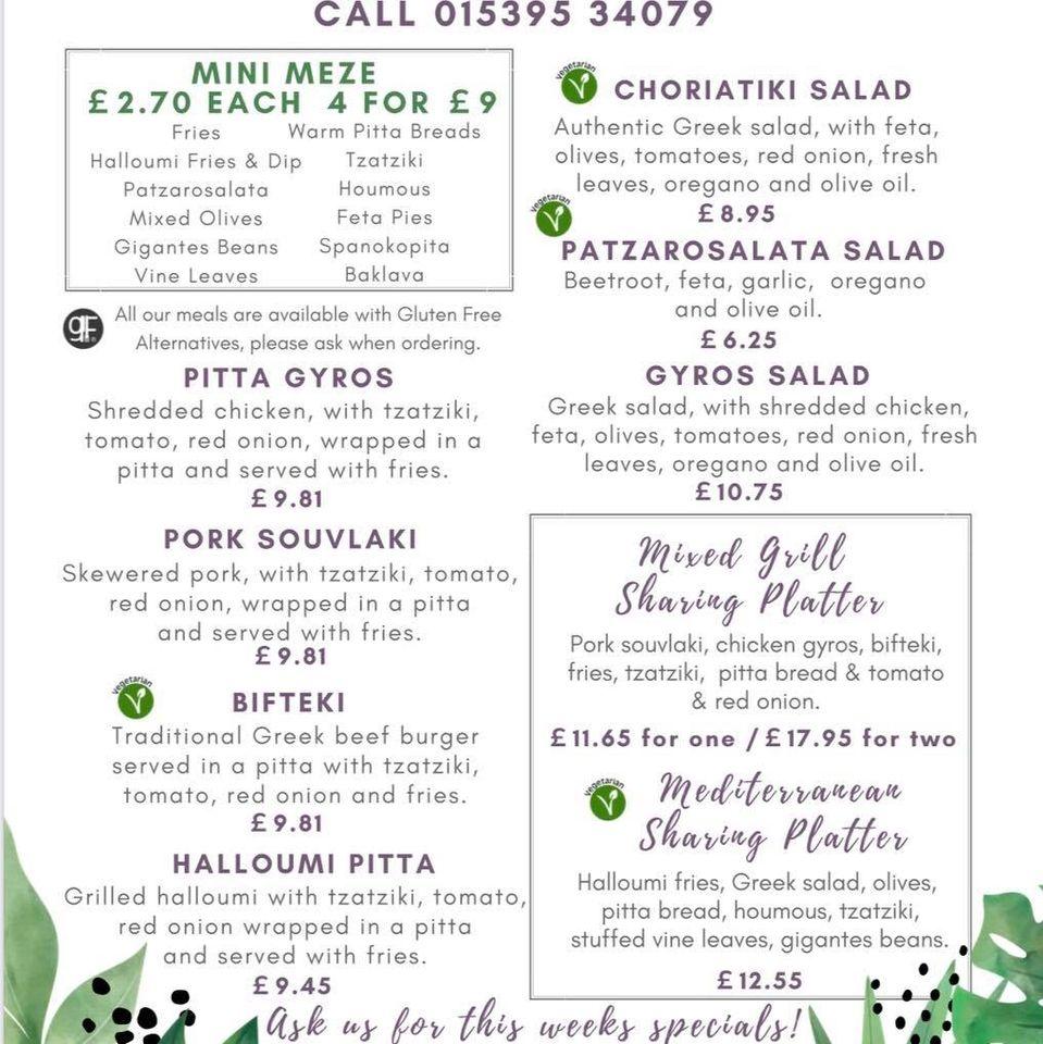 Menu at Thyme Out Coffee House & Restaurant, GrangeoverSands