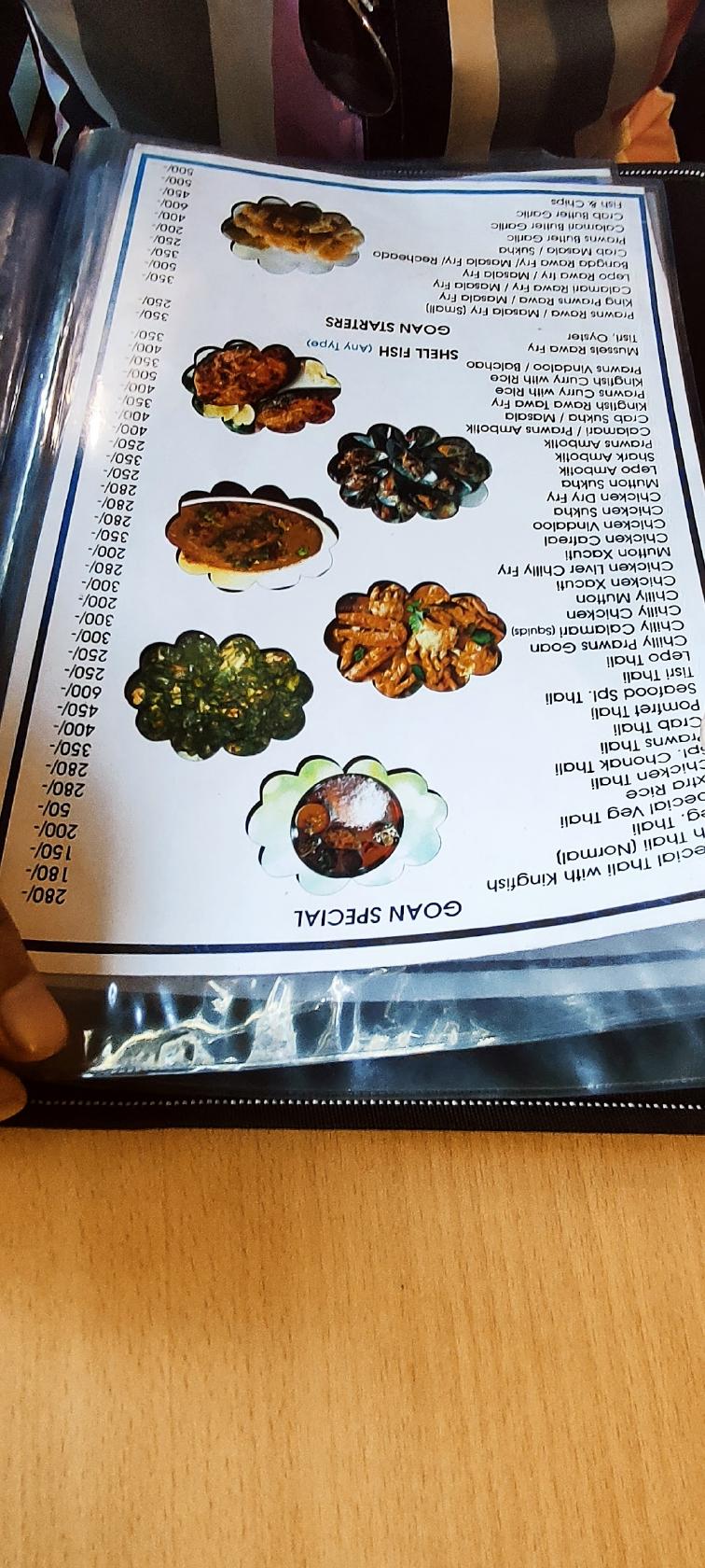 Menu at Fisherman's Local Bar & Restaurant, Canacona