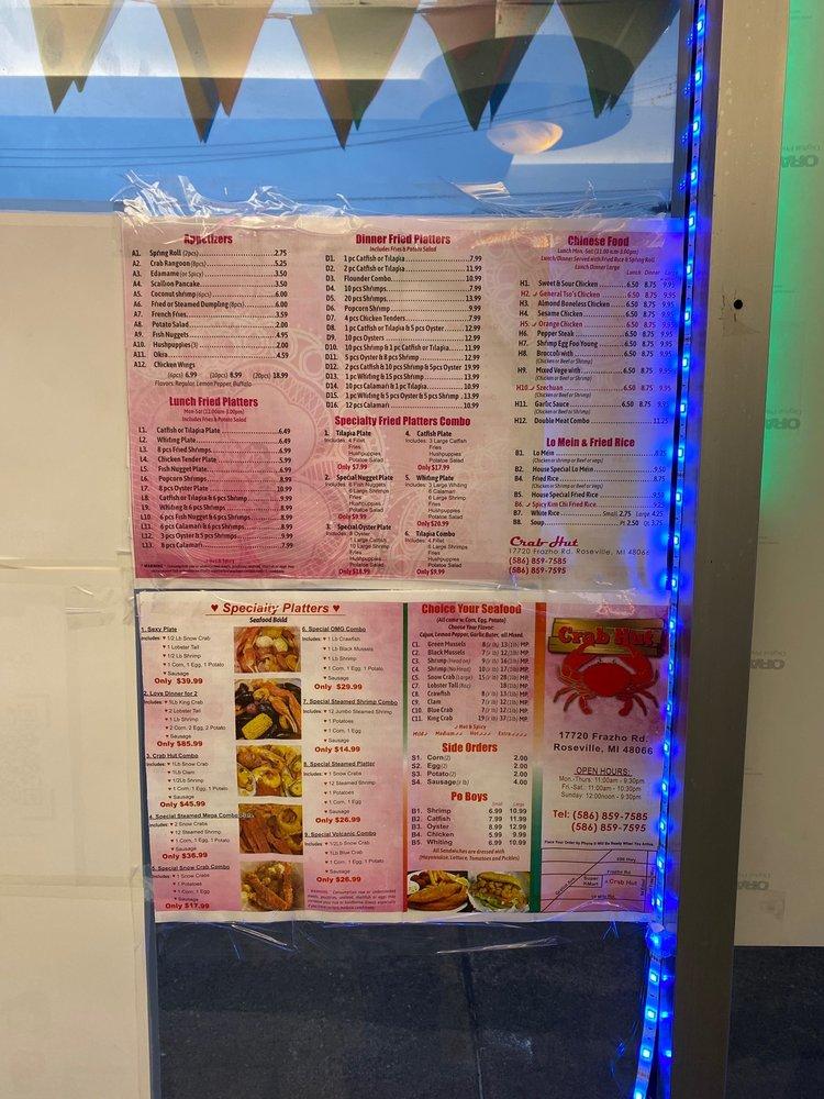 Menu at Crab Hut Seafoodboil Resturant restaurant, Roseville