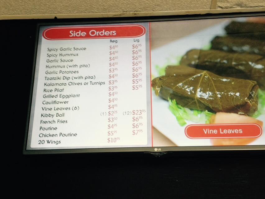 Menu at Shawarma On Wheels restaurant, Cornwall, Pitt St