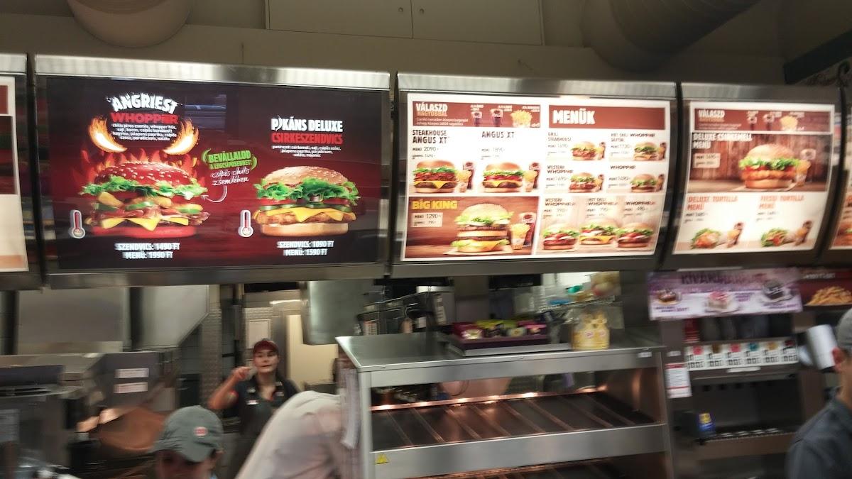 Меню ресторана Burger King, Будапешт, Vámház krt. 2