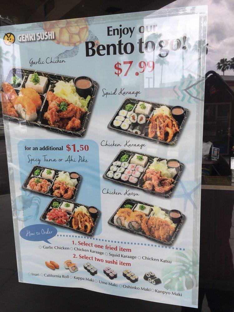 Menu at Genki Sushi restaurant, Waipahu, Waikele Center