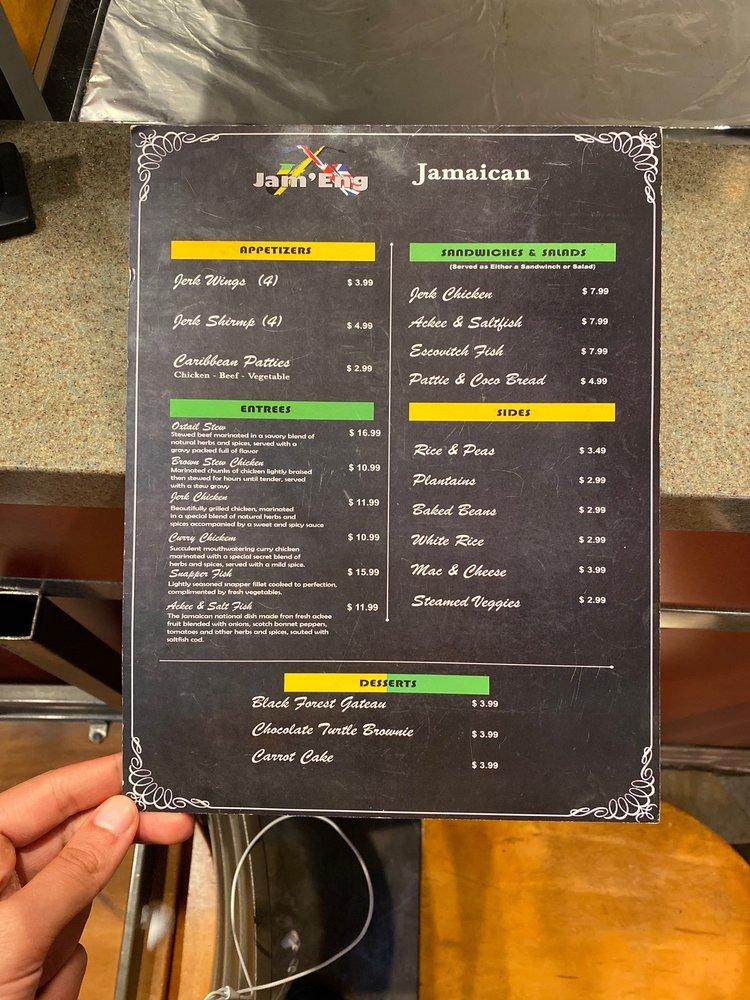 Menu at JamEng Caribbean And English Cuisine pub & bar, Orlando