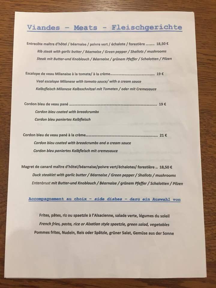 Carta del pub y bar La Baleine Bleue, Fleury, 3 Pl. du Port