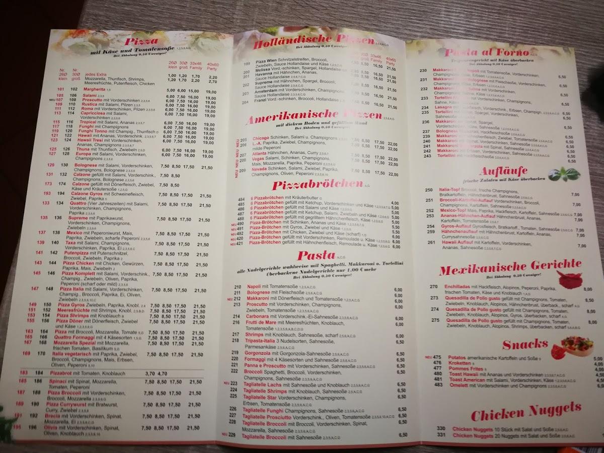 Speisekarte von Pizza Italia Bautzen, Bautzen