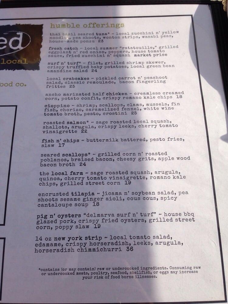 Menu at Hooked restaurant, Ocean City