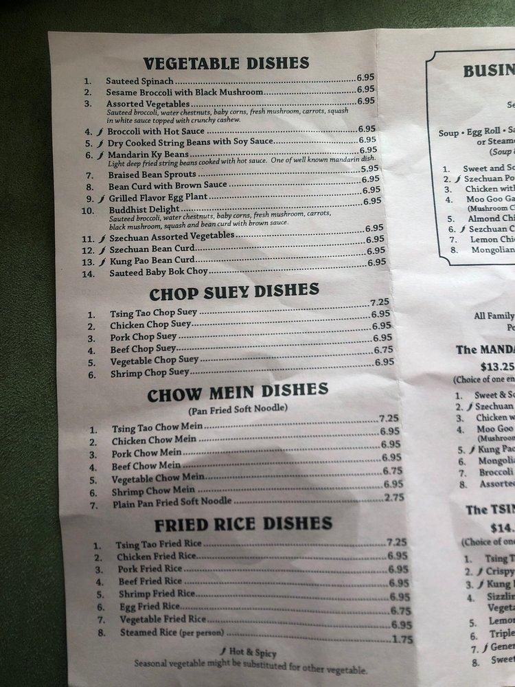Menu at Tsing Tao Chinese Restaurant, Clovis, Tsing Tao Chinese Restaurant