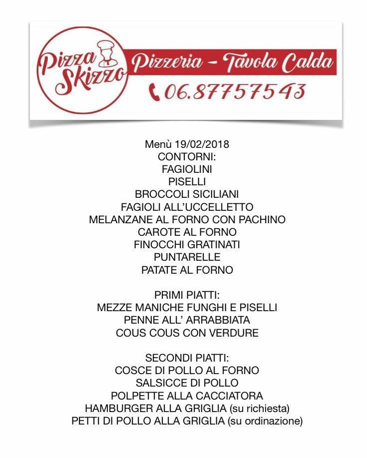 Menu di Pizza Skizzo 
