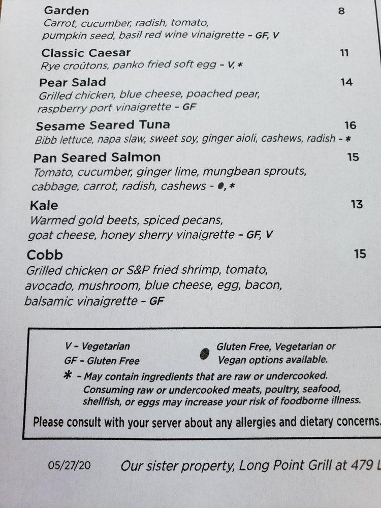 Menu at The Mustard Seed restaurant, Mount Pleasant, Chuck Dawley Blvd