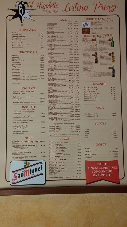 Menu de Il Rigoletto Pizza-Pub