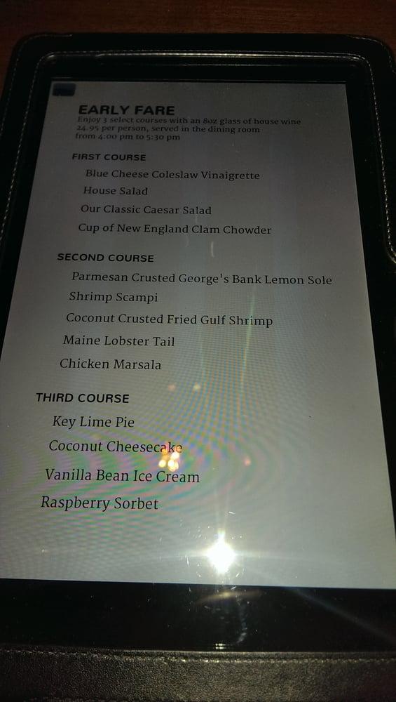 Menu at Real Seafood Company Naples restaurant, Naples