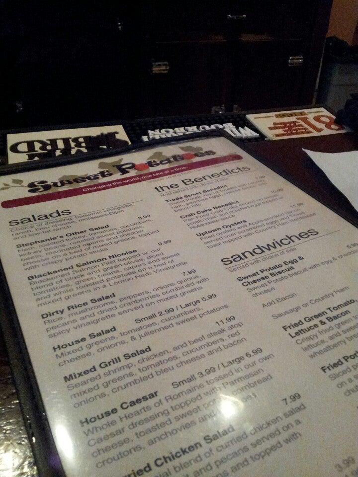 Menu at Sweet Potatoes restaurant, WinstonSalem