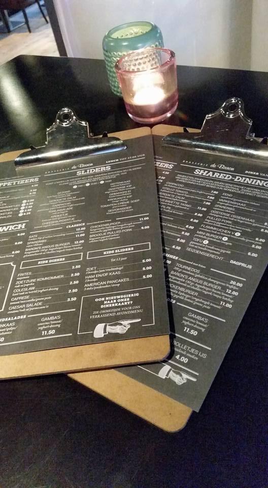 Menu at Brasserie De Baron, Uden