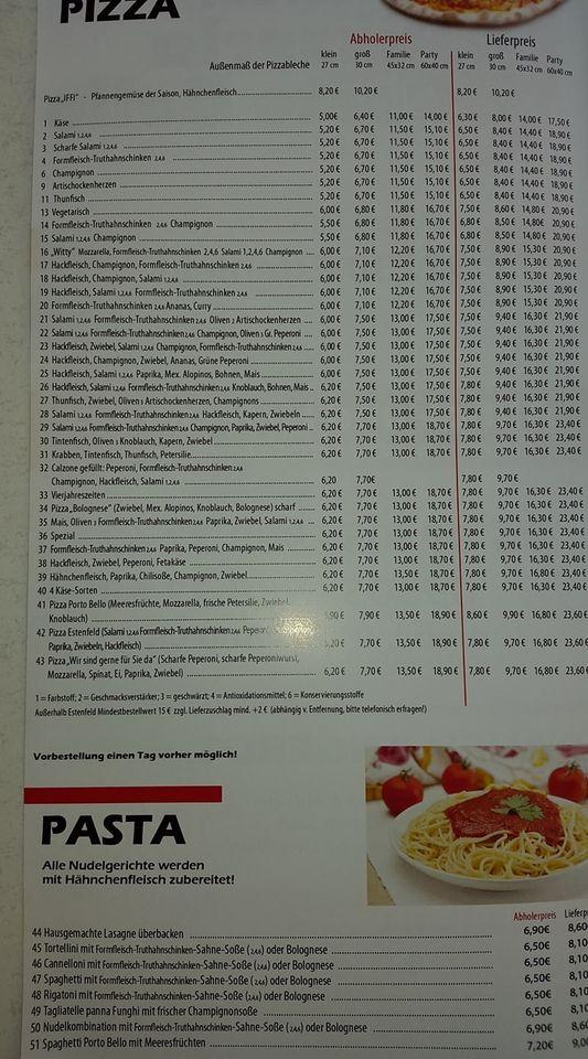 Speisekarte von Pizzeria Porto Bello, Estenfeld