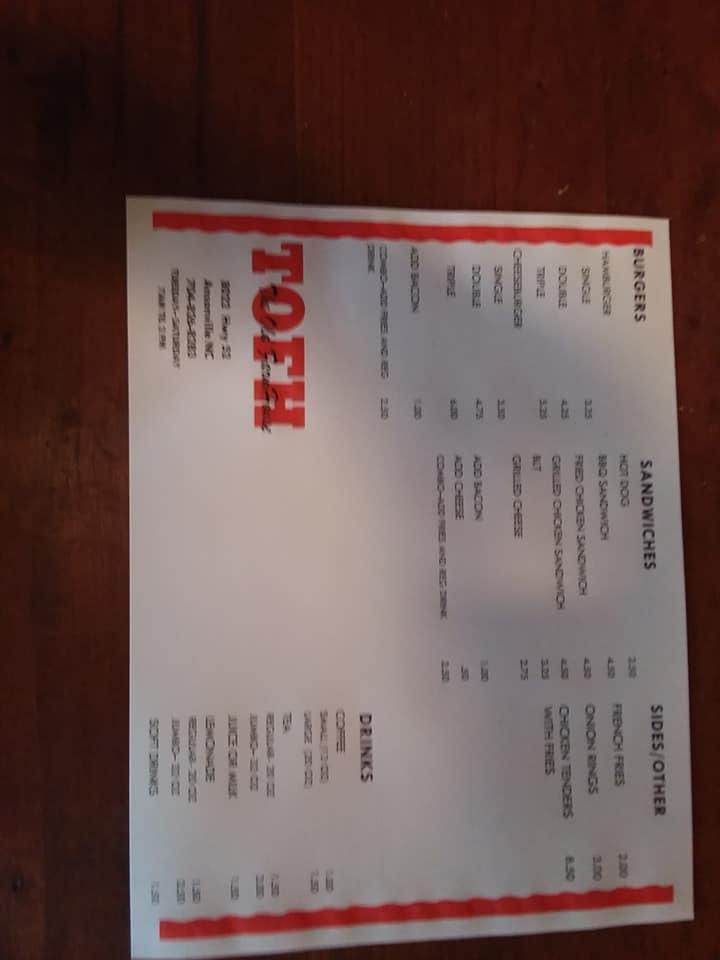 Menu at Jimmy Jamz pizzeria, Ansonville