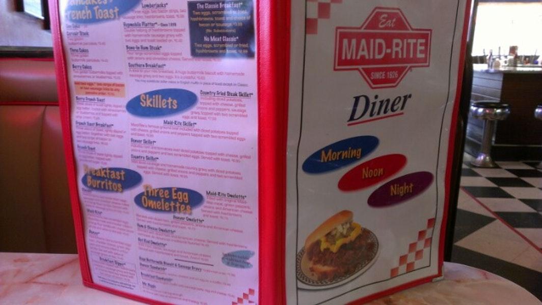 Menu at MaidRite restaurant, Moline, 16th St