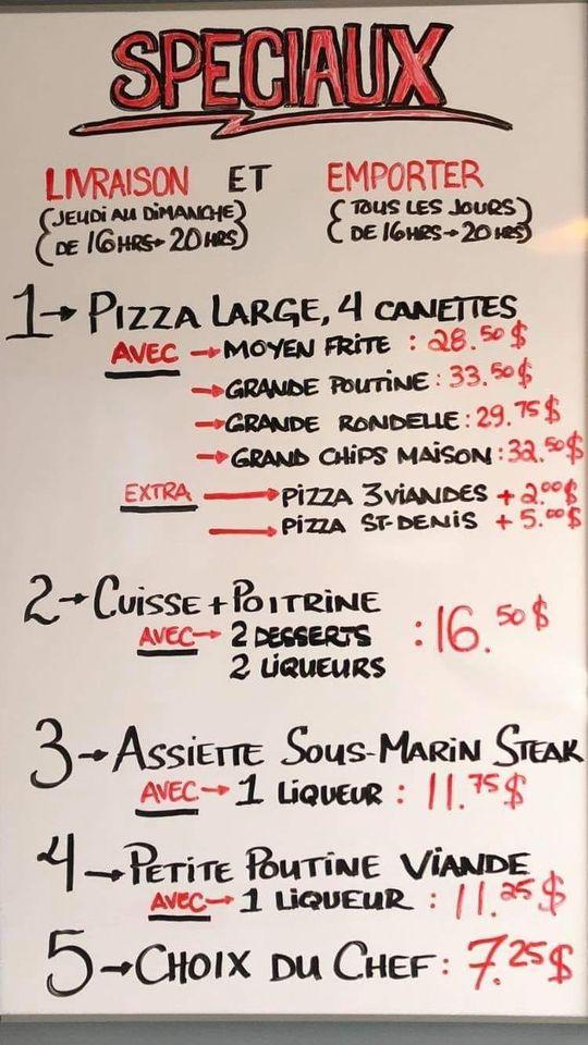 Menu au Resto StDenis restaurant, SaintDenisdeBrompton, 222 Rte