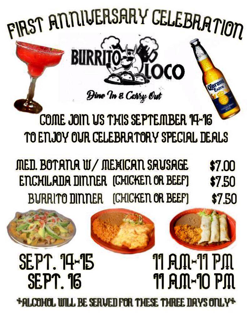 Menu at Burrito Loco restaurant, Dearborn Heights