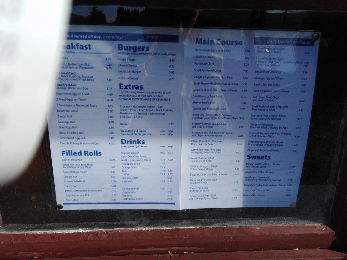 Menu at restaurant, Ballinluig