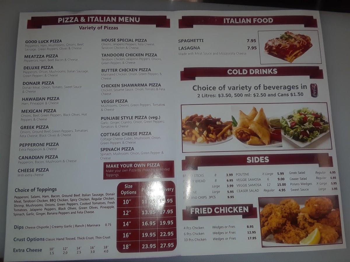 Menu at CPD Calgary Pizza Donair restaurant, Calgary, Valley Ridge Dr