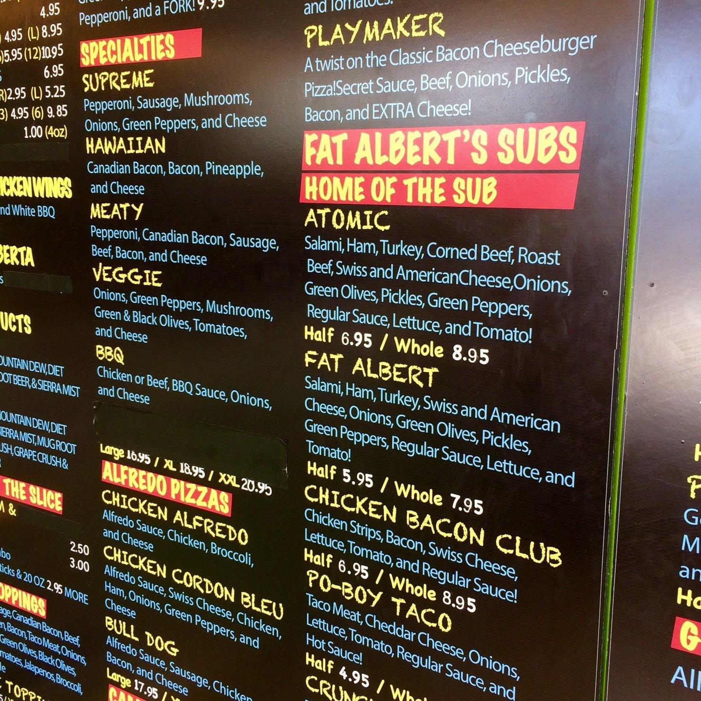 Menu at SlapShot Pizza & Fat Alberts Subs pizzeria, Grand Forks