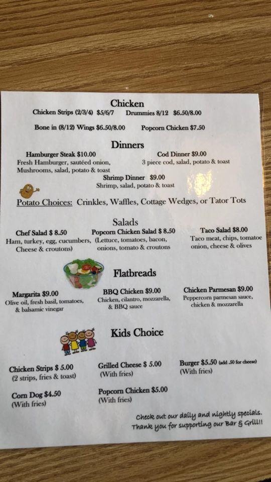 Menu at Twisted Sisters at Pub 21, Ada