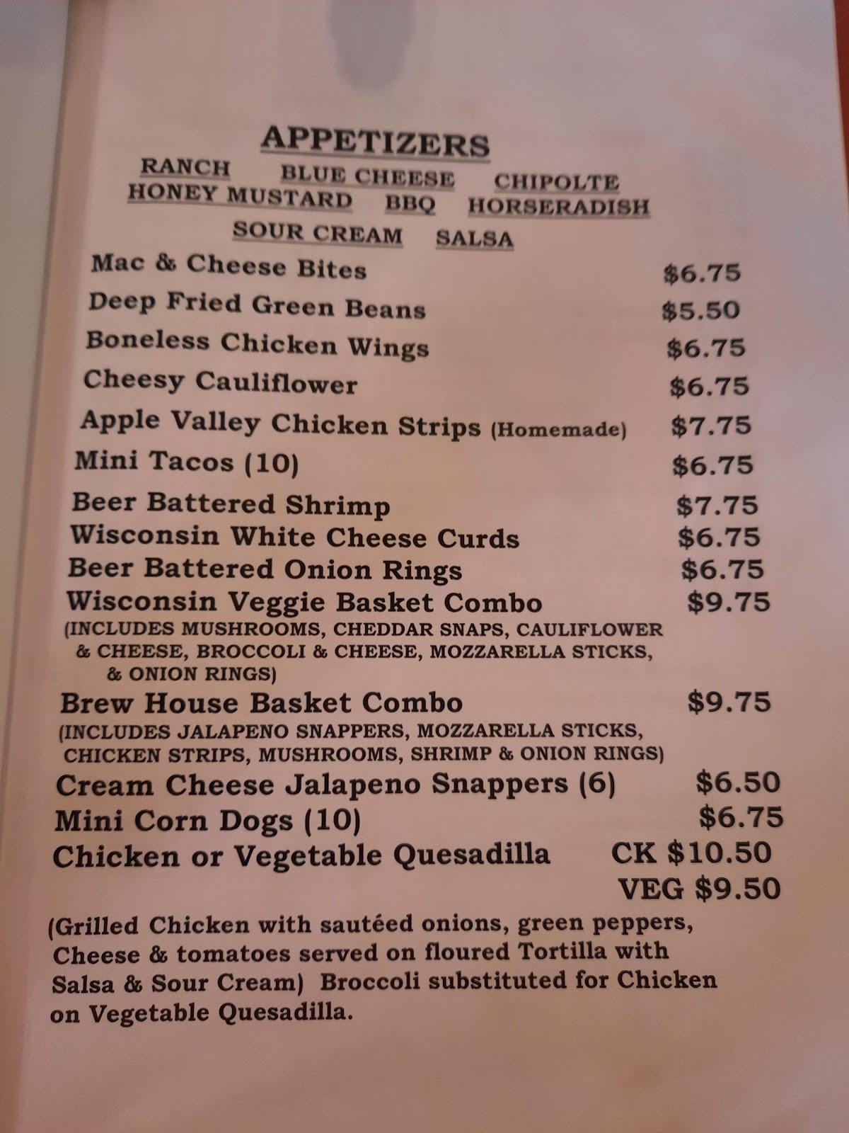 Menu at Apple Valley Bar & Grill, Neillsville
