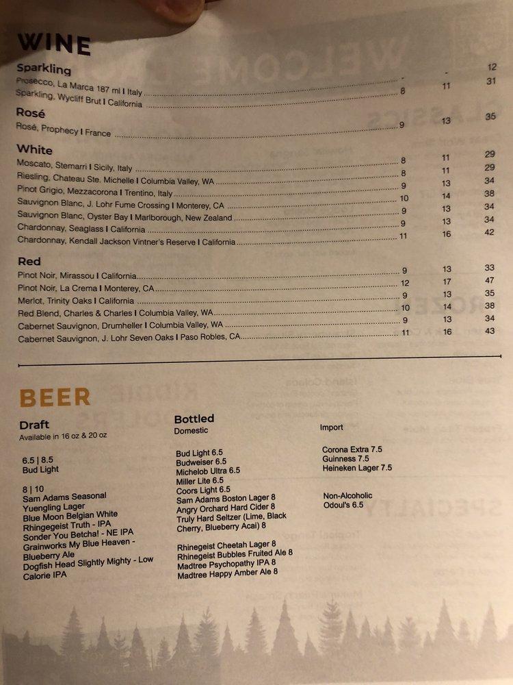 Menu at Lodge Wood Fired Grill pub & bar, Mason