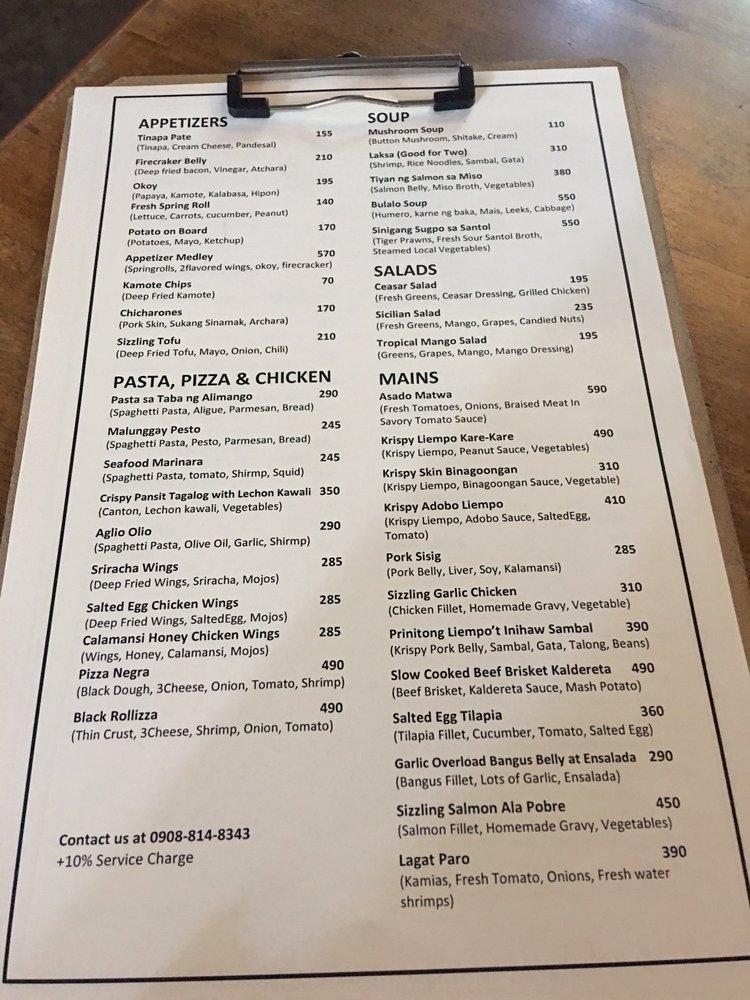 Menu at Souq Pampanga restaurant, San Fernando, 2MRF+53V