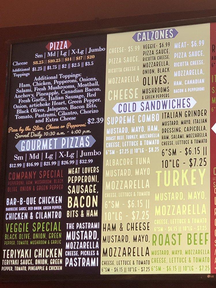 Menu at Sierra Madre Pizza Company pizzeria, Sierra Madre