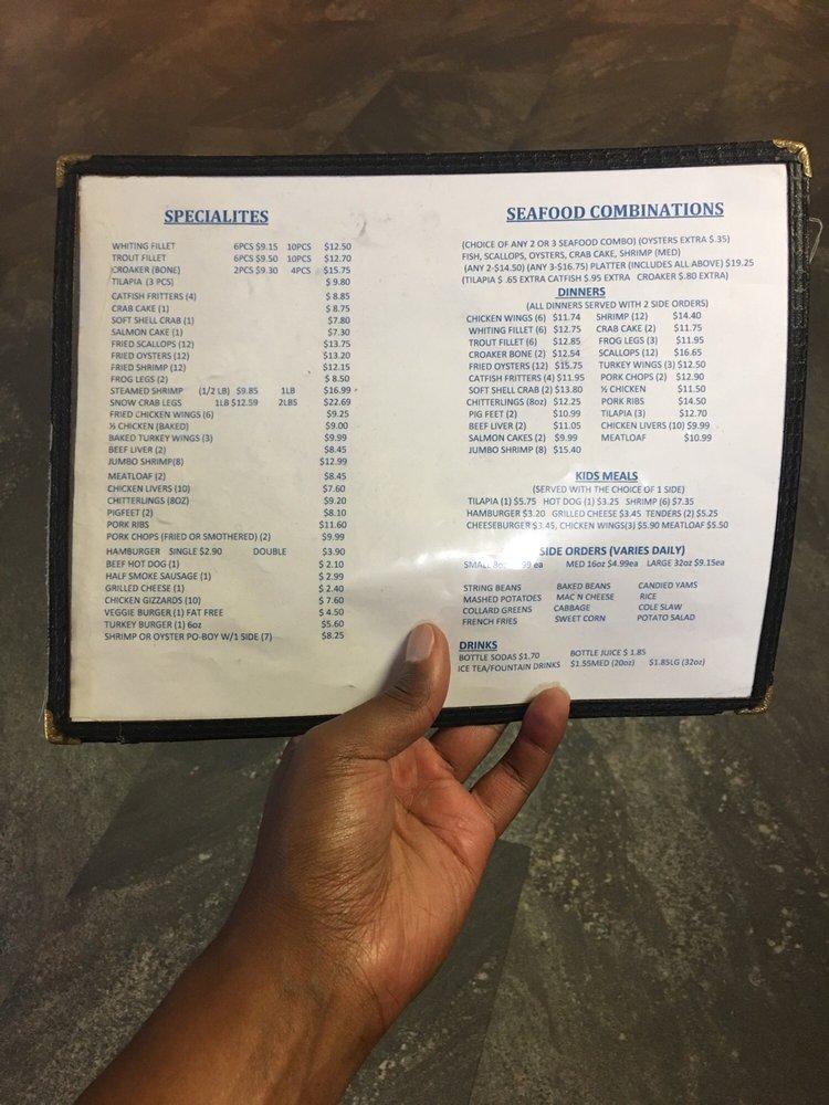Menu at Accokeek Seafood Plus restaurant, Accokeek