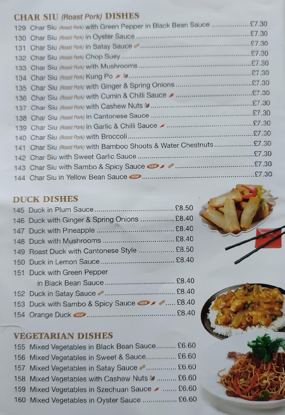 Menu at Lee's fast food, Pickering