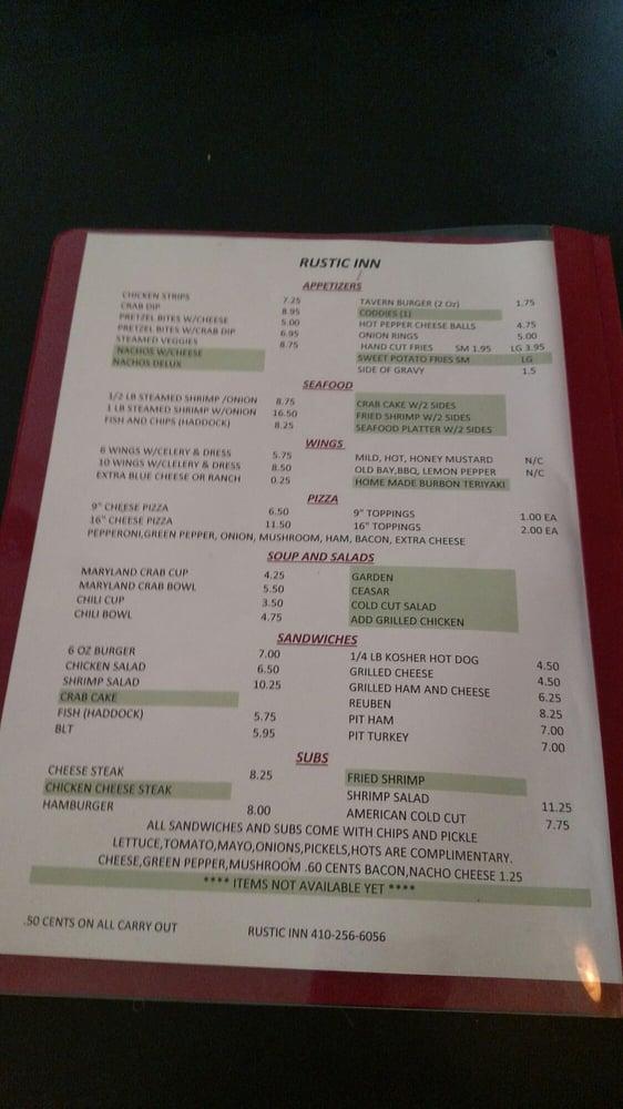 the rustic inn menu        <h3 class=