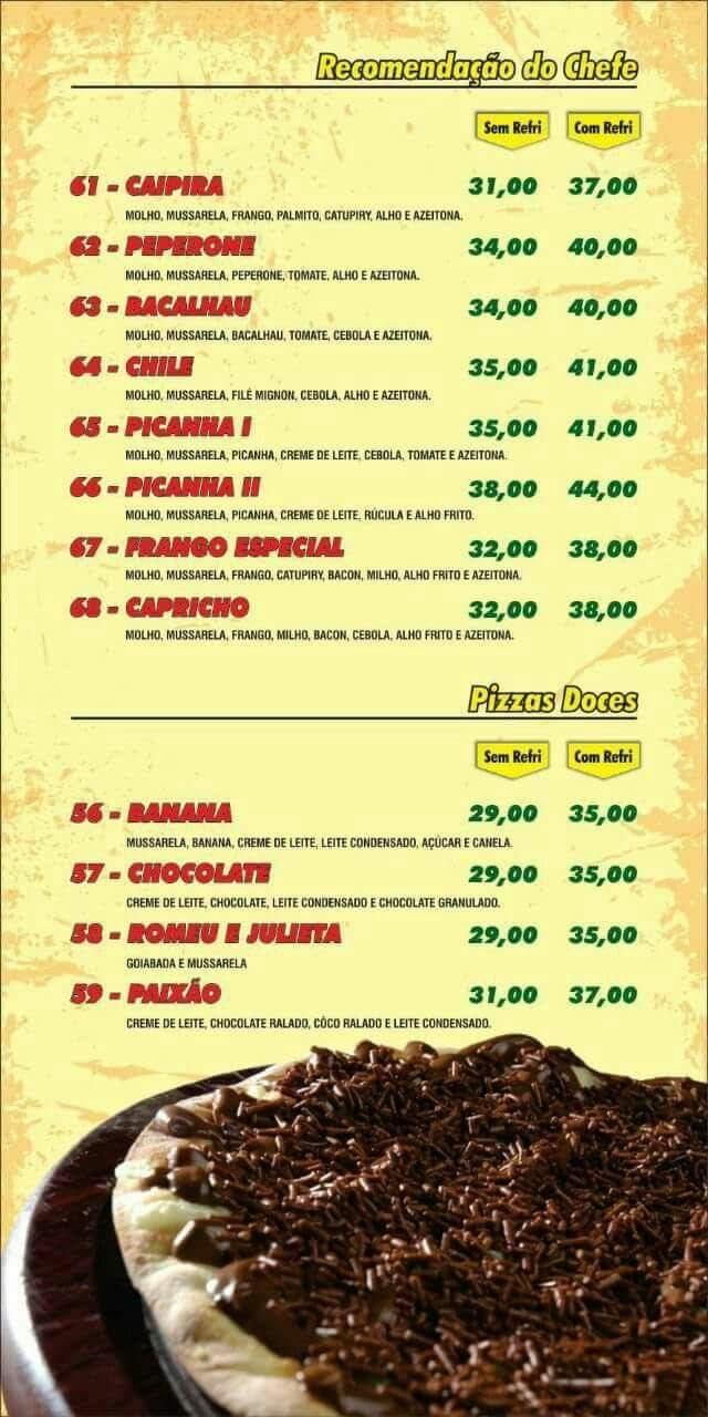 Menu at Pizzaria Donatello, Garça, R. Dr. Damásio Velejo Vasques