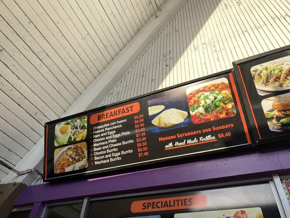 Menu at Taco Salsa restaurant, Redlands