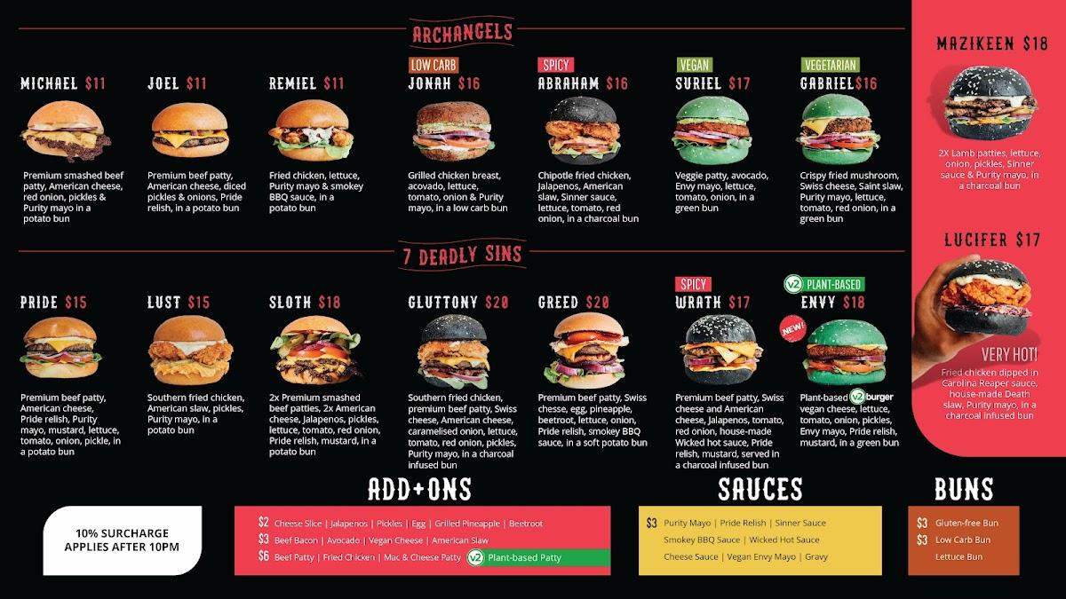 Menu at Burgertory (Southbank) restaurant, Southbank, 250 City Rd