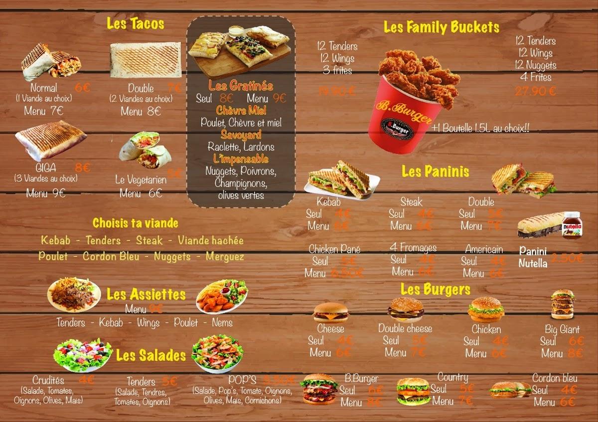 Menu At B.Burger Restaurant, Carmaux