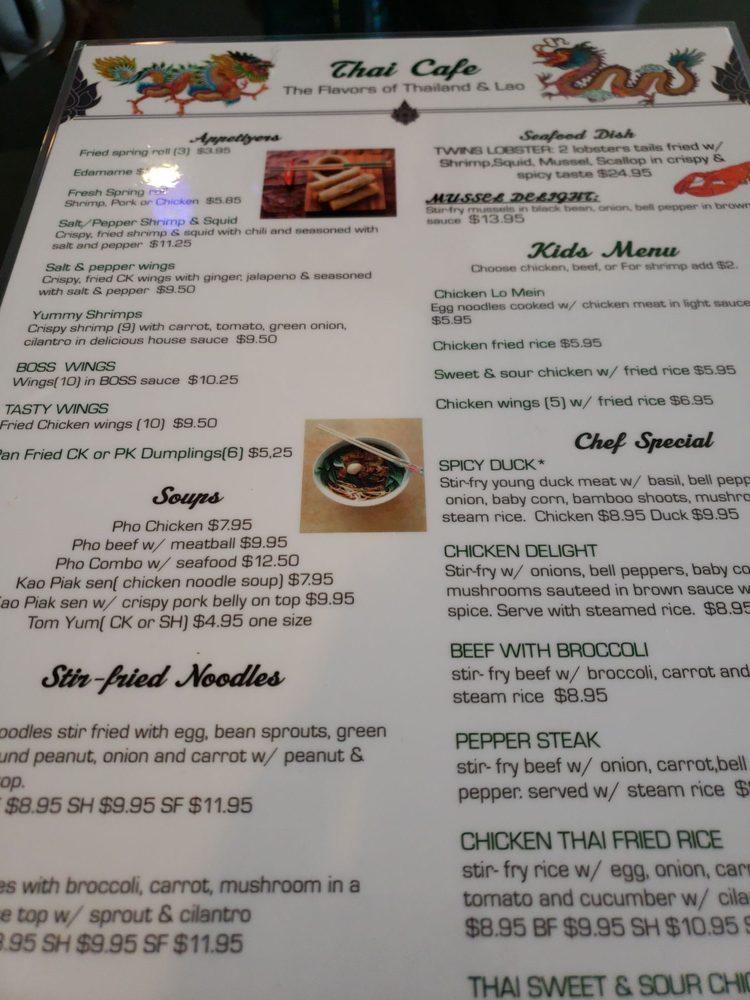 Menu at Chon Tong (Thai Cafe) Tennessee, La Vergne