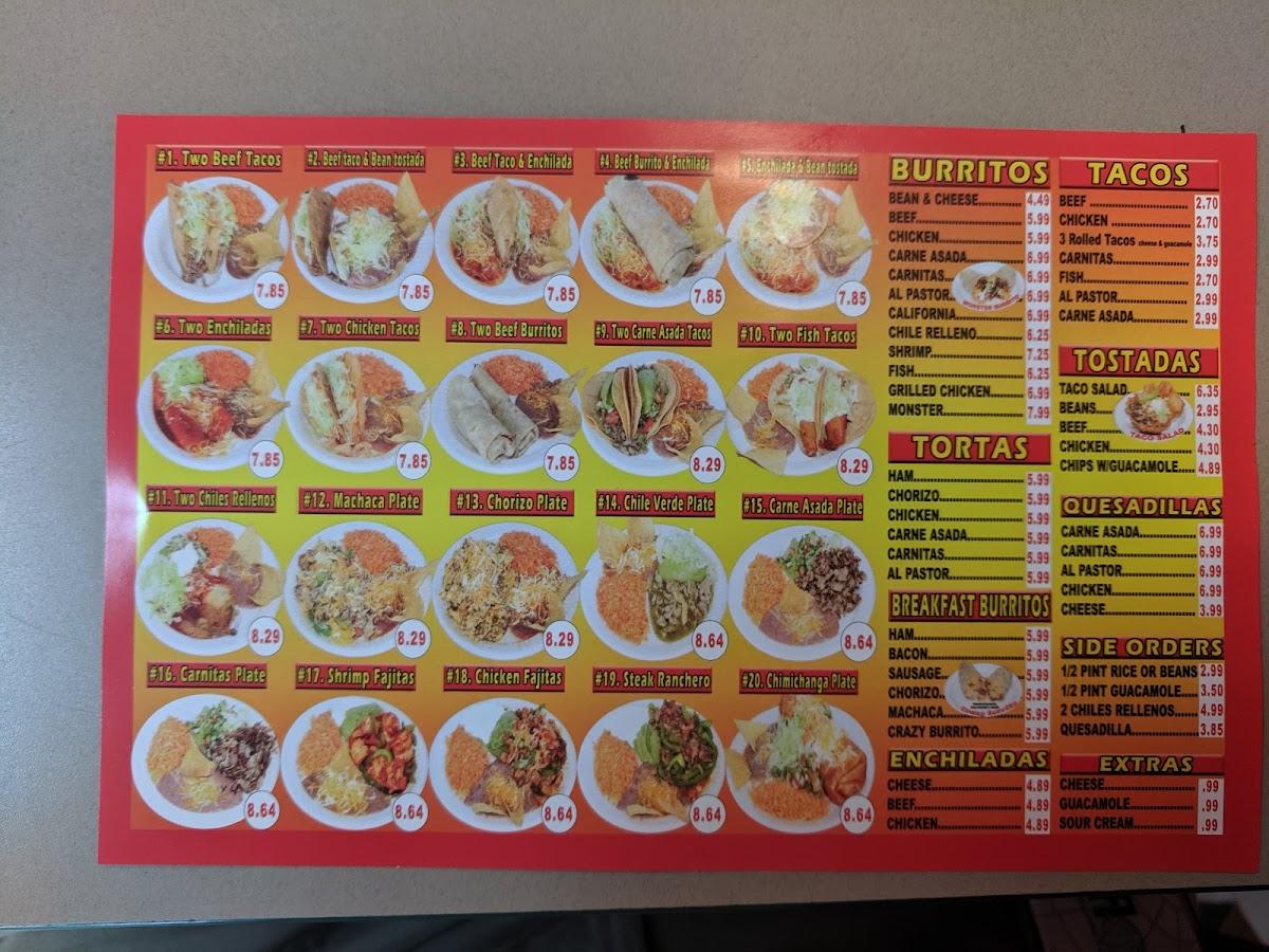 Menu At Aliberto's Jr Fresh Mexican Food Restaurant, Everett