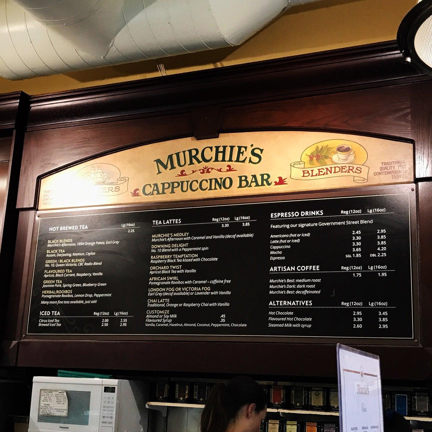 Menu at Murchie's Fine Tea & Coffee Victoria desserts, Victoria