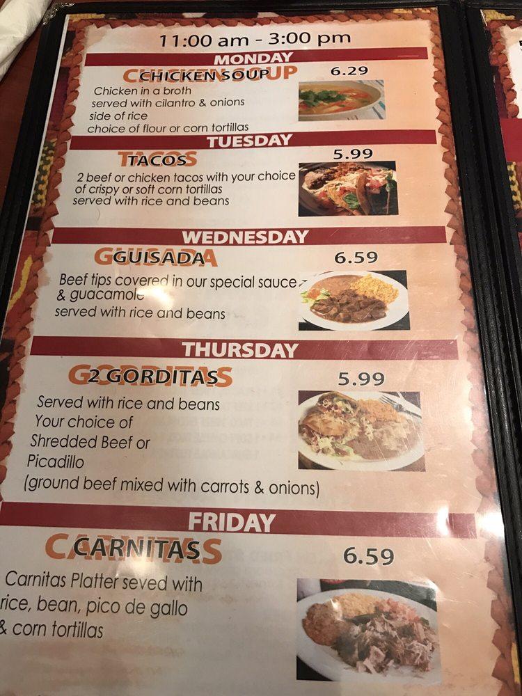 Menu at Dos Molina's Mexican Restaurant, Fort Worth