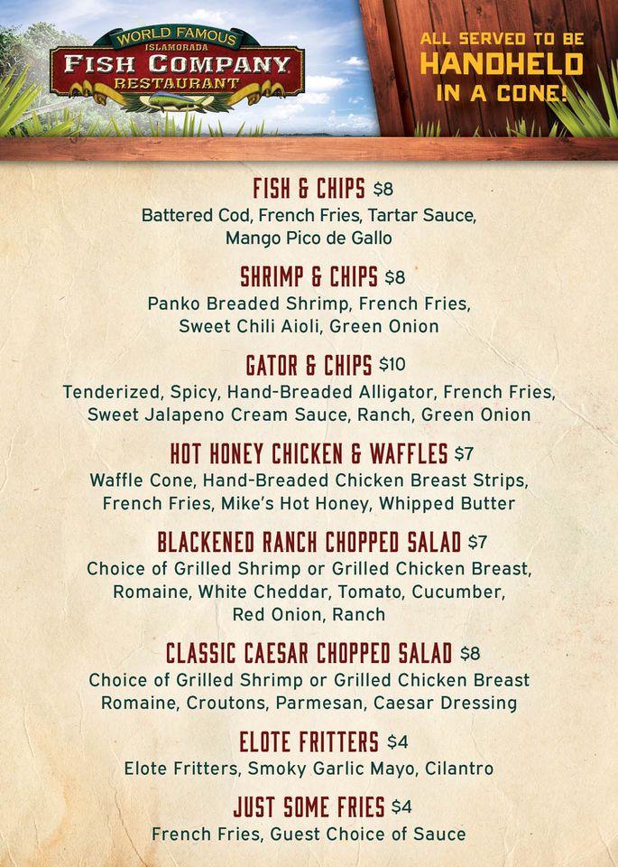 Menu at Islamorada Fish Company restaurant, Rancho Cucamonga