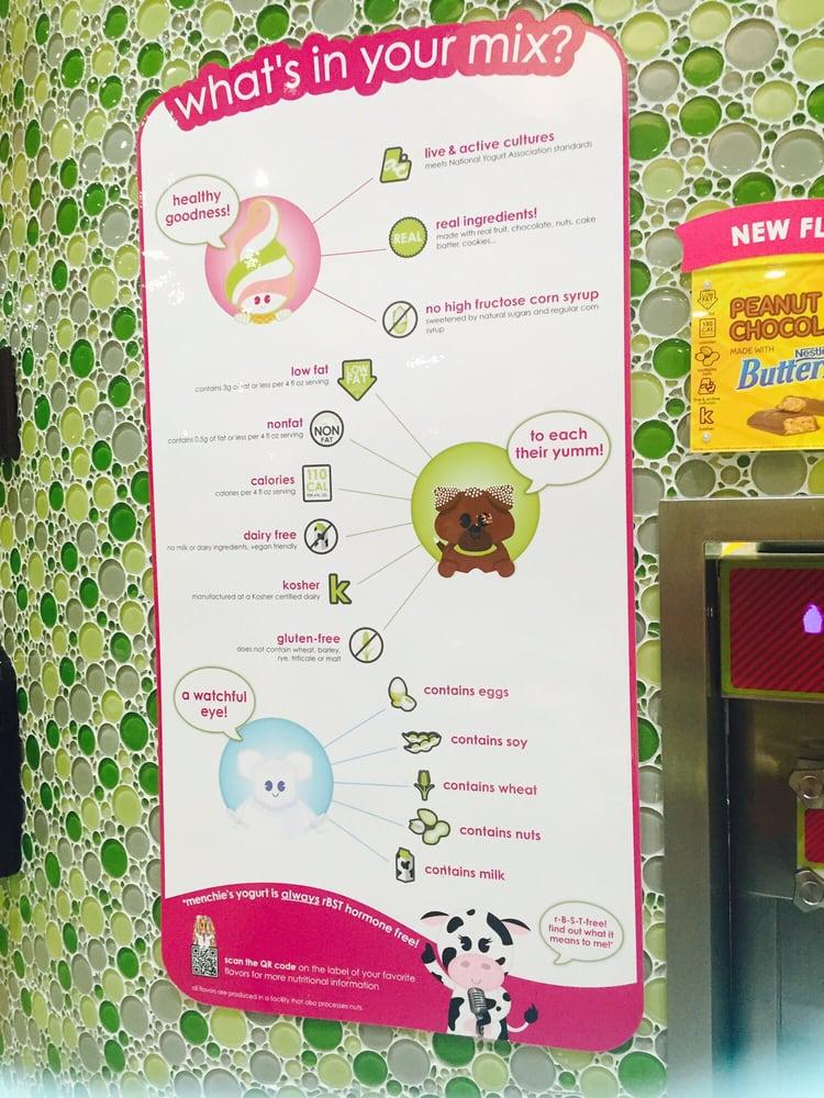 Menu at Menchie's desserts, Escondido, 349 W Felicita Ave