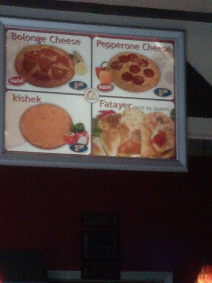 Menu at Sunbake Pita Bakery, Edmonton