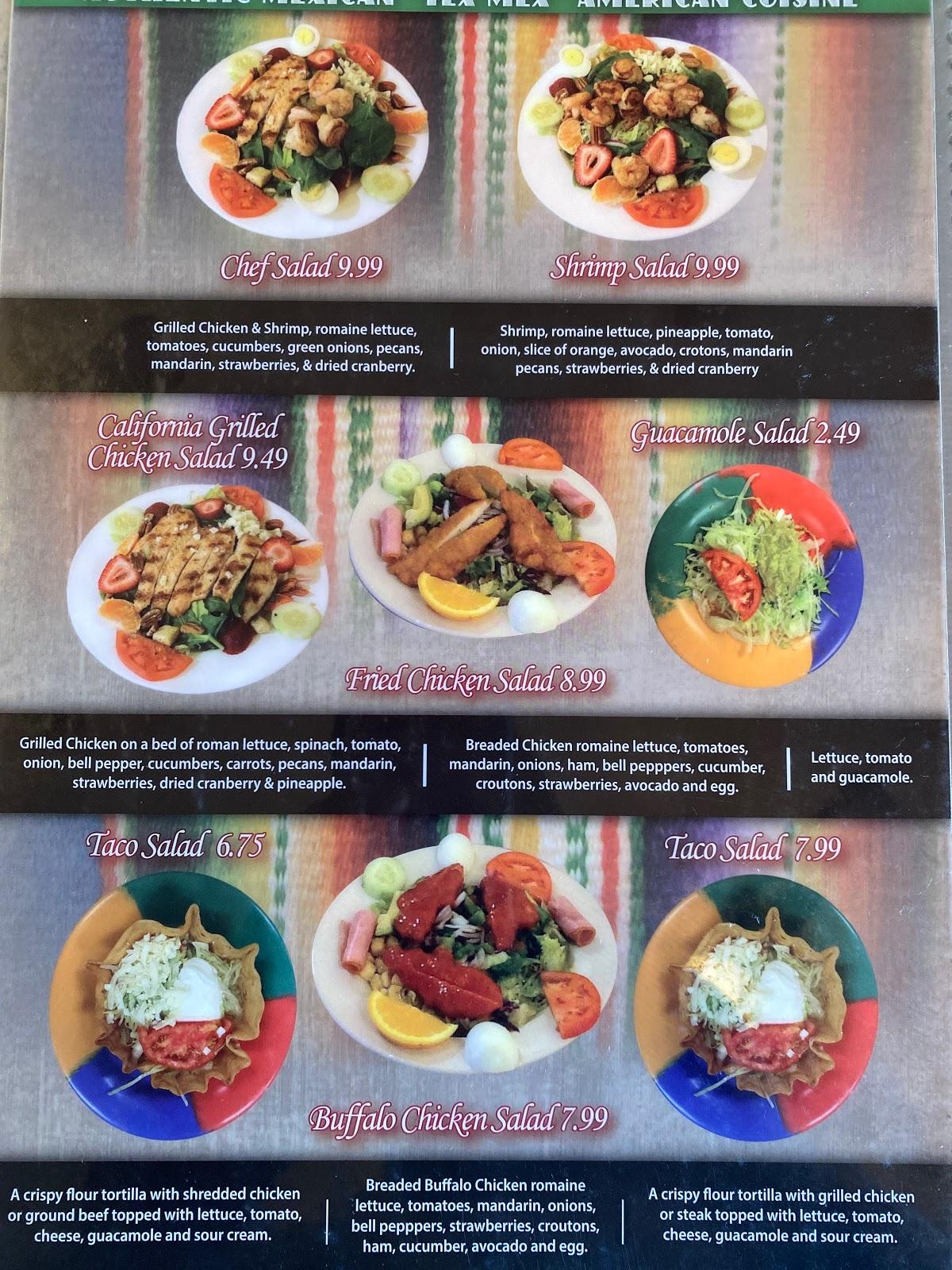 Menu at El Vallarta restaurant, Newbern