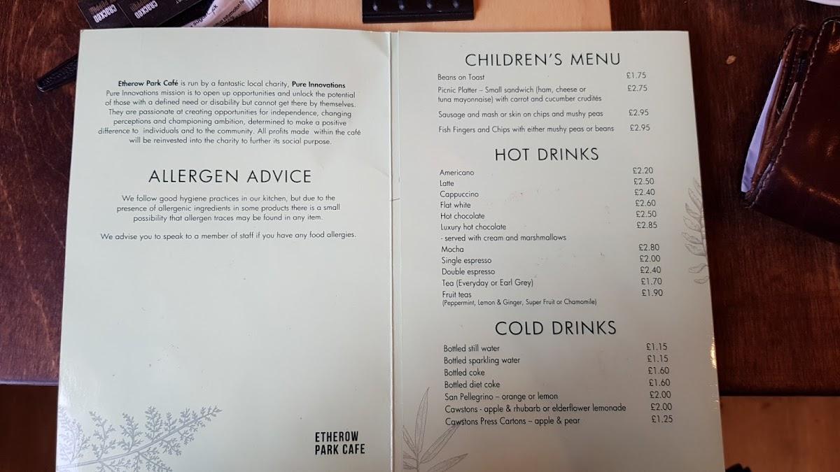 Menu At Etherow Country Park Cafe Stockport