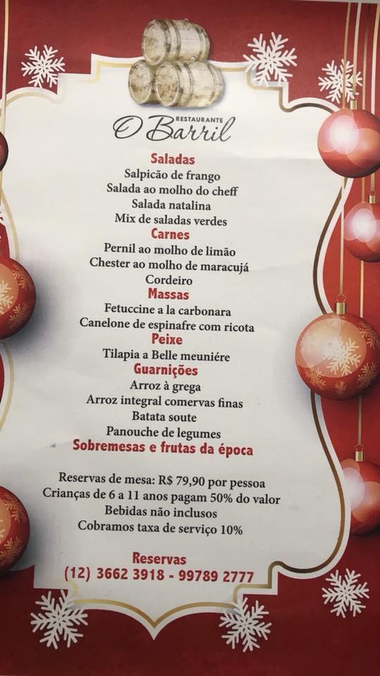 Menu at O Barril, Campos do Jordão, Rua Engenheiro Prudente de Morais