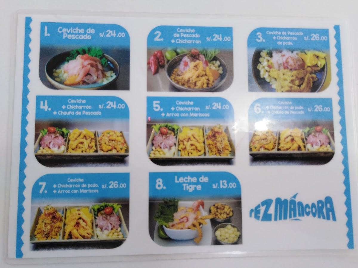 Menu at Pez Máncora restaurant, Magdalena del Mar, Jr. José Cossio 337