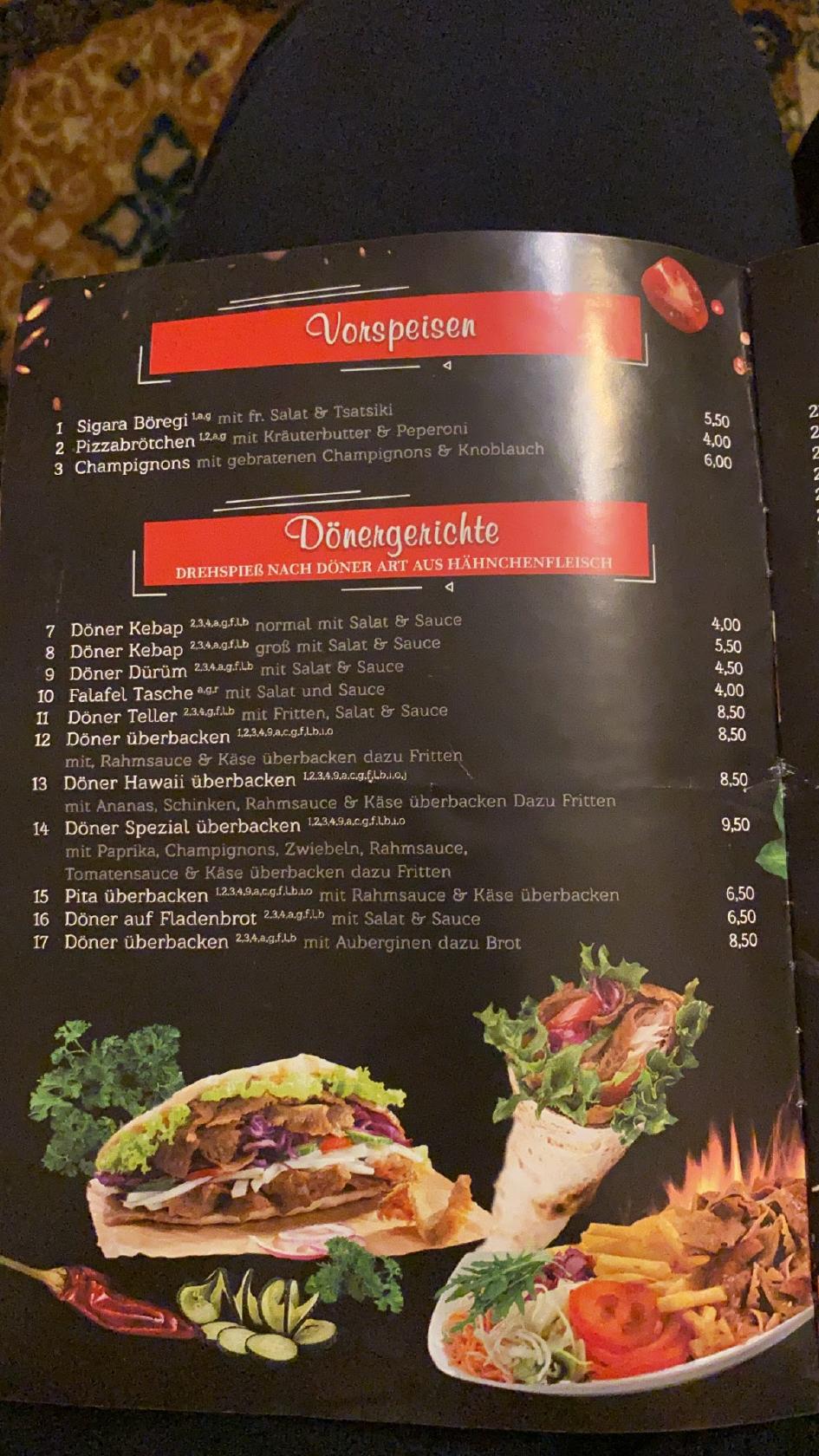 Menu Au Mega Kebab Eupen