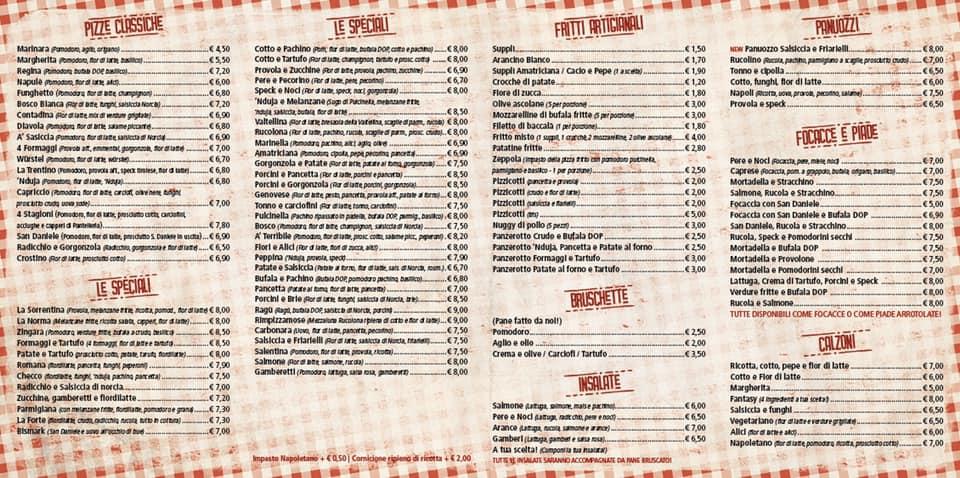 Menu di Rimpizzamose Colli Portuensi 